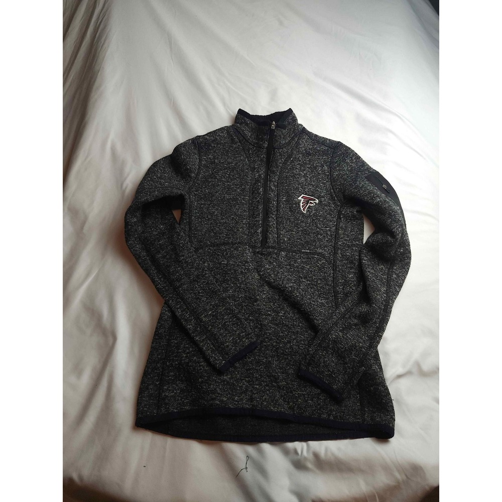 Antigua Atlanta Falcons Quarter Zip Pullover Heather Grey Womens Small NFL